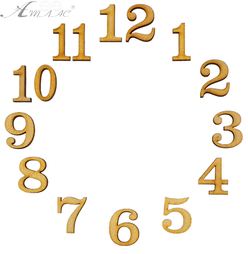 Цифры для часов арабские 12 шт высотой 5 см из фанеры AS-4861 Цифры для часов арабские 12 шт высотой 5 см из фанеры AS-4861
