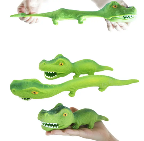 Игрушка силиконовая антистресс, Динозавр Крокодил зеленый 20 см  К6411 фото 2