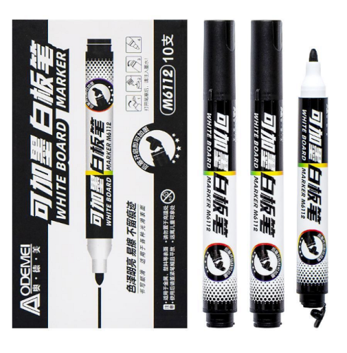 Маркер сухостираемый Odemei 4мм. толст, черный  6112