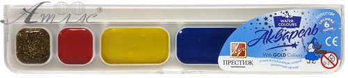 Акварель набор Луч "Престиж" зол.+ серебро 6цветов Акварель набор Луч "Престиж" зол.+ серебро 6цветов