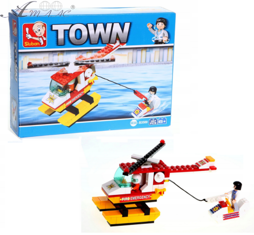 Игрушка Конструктор Пожарный вертолет Town 107 деталей M38-B3500 Игрушка Конструктор Пожарный вертолет Town 107 деталей M38-B3500