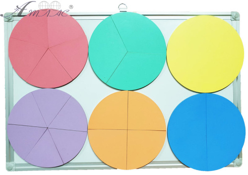 Дроби учебные от 1 до 6 частей d = 20 см ЦВЕТНЫЕ на магнитах из фанеры AS-7108, О-00015 Дроби учебные от 1 до 6 частей d = 20 см ЦВЕТНЫЕ на магнитах из фанеры AS-7108, О-00015