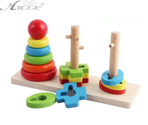 Игрушка Деревянная Пирамидка развивающая Три Дубка  MD1321 А