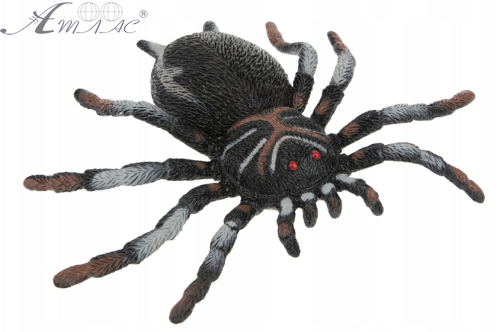 Іграшка силіконова антистрес Павук чорний у сіру смужку 13см  02574