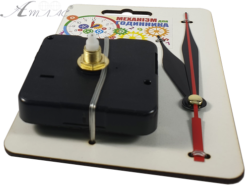 Годинниковий механізм 8 мм Плавний з трьома стрілками на МДФ підкладці AS-0231 фото 3