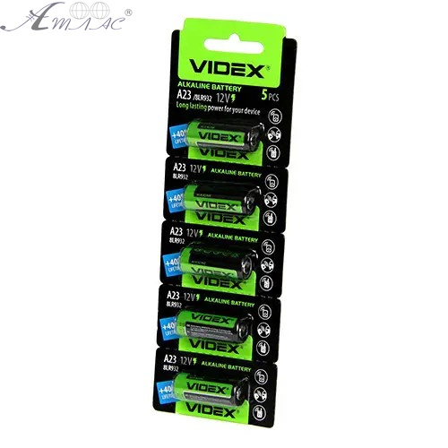 Батарейка 23A Videx Alkaline 12V 7,7х28мм 1шт до 01,2030г  05428 фото 2