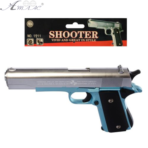 Игрушка Пистолет металл  стреляет шариками 21см  1911А фото 2