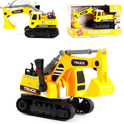 Іграшка Екскаватор Жовтий світло та звук інерційний у коробці  WY450A