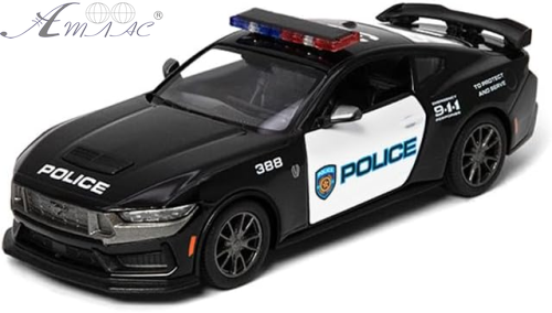 Машинка Kinsmart Ford Mustang 2024 Dark Horse Police чорна  KT5455WP
