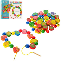 Іграшка Шнурівка дерев'яна Світ Фруктів  MD1009