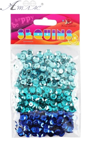 Пайетки Круглые 8 мм 3в1 цветные 15 грамм 160387