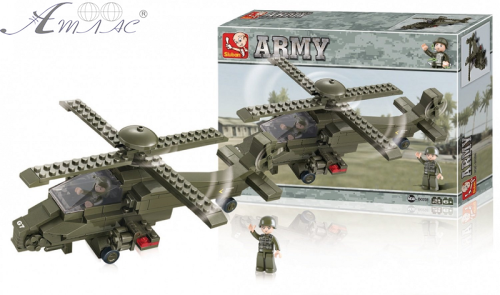 Іграшка Конструктор Sluban Армія Військовий вертоліт 199 деталей  M38-B0298