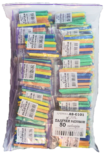 Палочки счетные в ПАКЕТЕ 6см  AS-0101 фото 3