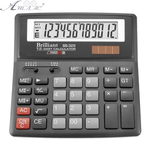 Калькулятор Brilliant BS-322 настольный 12разр. 2памяти 156 х 157мм