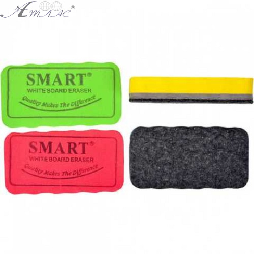 Губка для дошки сухостираюча прямокутна 4 кольори 10 х 5,5 см  08019