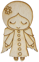 Фігурка фанерна - Дівчинка янгол 7 см AS-4635, В-0118