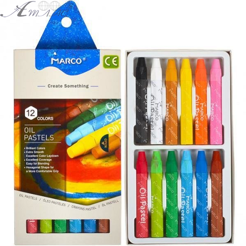 Пастель масляна Marco Colorite 12 кольорів 1100OP-12CB, 4800ОР-12СВ фото 2