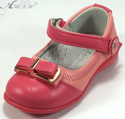 Туфли Fieerinni Н123-2 р. 21-24 к/з, розовые, с золотым бантом Туфли Fieerinni Н123-2 р. 21-24 к/з, розовые, с золотым бантом