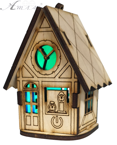 Домик с подсветкой № 11/6 свет - Медленное трехцветное переключение, сенсорный выключатель, фанера AS-5522, Е-030 Домик с подсветкой № 11/6 свет - Медленное трехцветное переключение, сенсорный выключатель, фанера AS-5522, Е-030