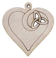 Фігурка фанерна - Серце з трилисником, кулон 4,5 х 4,5 см AS-4737, В-0268