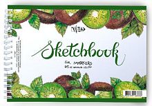 Альбом для рисования Скетчбук для маркеров на спіралі (киви) А5 250 г 25 л. 04711