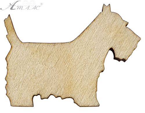 Фігурка фанерна - міні Песик тер'єр 3 см AS-4680, В-0135