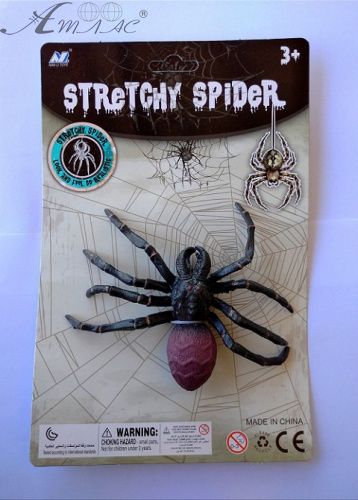 Іграшка Силіконова тягнучка Павук бузковий 9 см  08759