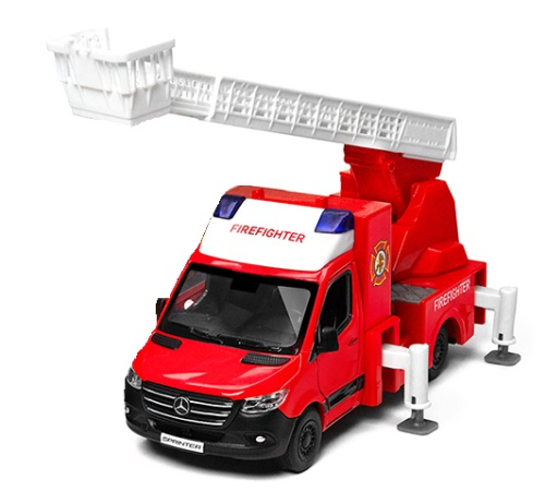 Машинка Kinsmart Mersedes-Benz Sprinter Firefighter пожарная лестница  KT5478W