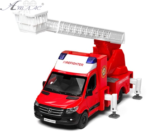 Машинка Kinsmart Mersedes-Benz Sprinter Firefighter пожежна драбина  KT5478W