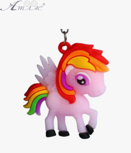 Брелок Пони радужная яркая с крыльями 5 см резиновая  16606 фото 2