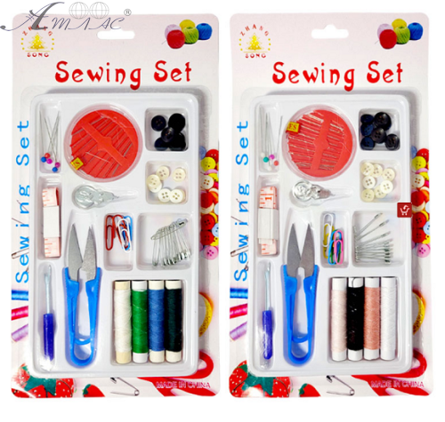 Набір для шиття Ниток 4 кольори з голками + ножиці  00435