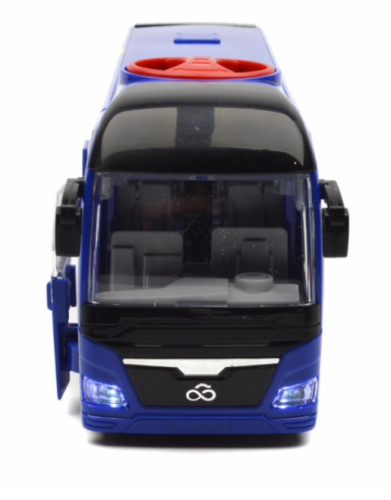 Игрушка Автобус Tour Bus Синий двери открываются свет звук 28 см  WY1107A фото 3