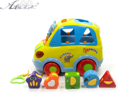 Игрушка Машина Музыкальная Автошка ездит сортер + свет + рус звук  9198 фото 2