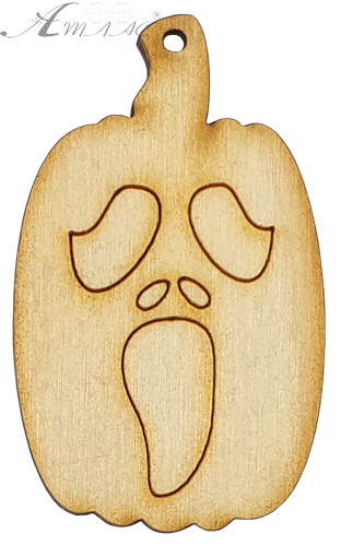 Фігурка фанерна - Гарбуз із маскою Крик 4 x 6 см AS-4619, В-0215