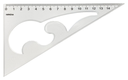 Треугольник прозрачный с лекалом 165 х 95 мм AS-0261, К-9041