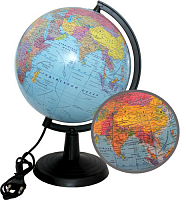 Глобус політичний + фізичний 22 см з підсвічуванням  00171