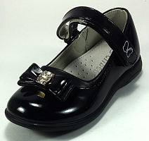 Туфлі Clibee D-504 р. 27 чорні, з чорним бантом та стразами