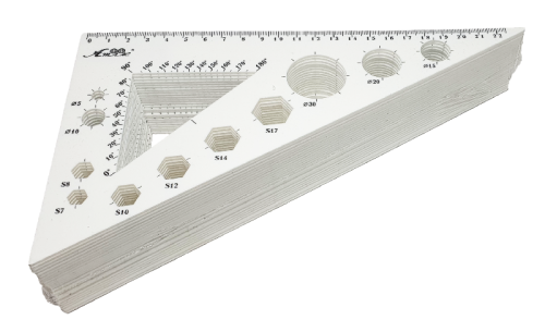 Треугольник 22 см большой с транспортиром, супер-белый  AS-0613 фото 2