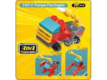 Іграшка Конструктор Qman Пожежна машина 3в1 30 деталей  2107-2
