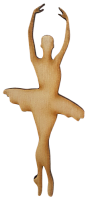 Фігурка фанерна - Балерина на двох ногах 7 см AS-4606