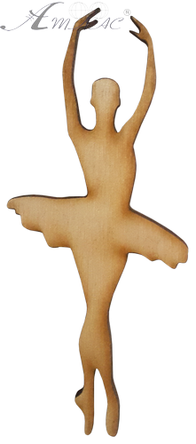 Фігурка фанерна - Балерина на двох ногах 7 см AS-4606 Фігурка фанерна - Балерина на двох ногах 7 см AS-4606