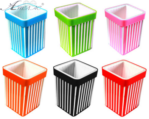 Стакан для ручек двойной квадратный 8*8*10см пластик 03766 Стакан для ручек двойной квадратный 8*8*10см пластик 03766