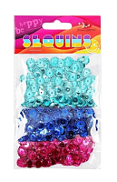 Пайетки Круглые 10 мм 3в1 цветные 15 грамм 160390