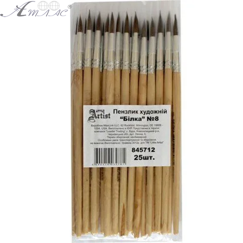 Пензлик білка № 8 круглий Little Artist 845712