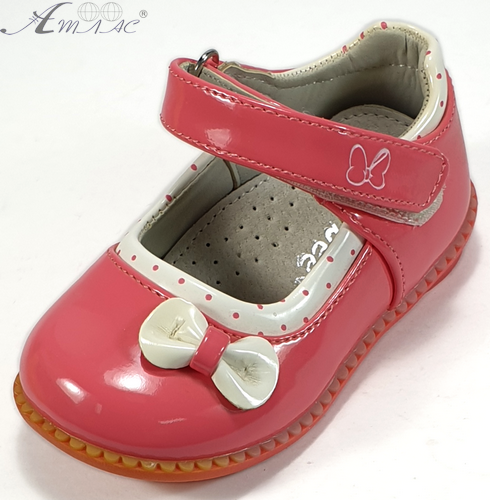 Туфлі Clibee D-387 р. 20, 24, 25 коралові, з білим бантом