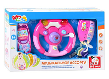 Игрушка Музыкальное ассорти Руль,брелок,телефон S+S EC80348R