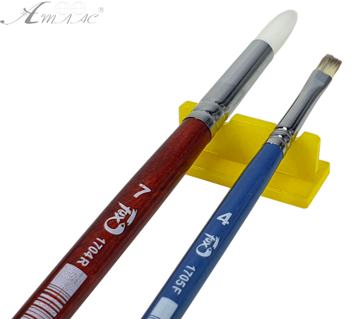 Підставка під два пензлика, Жовтий пластик AS-0028 фото 2