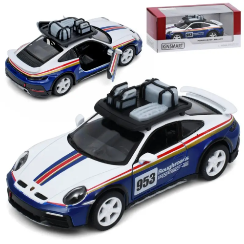 Машинка Kinsmart Porsche 911 Rally с багажом Синяя KT5481WFВ Машинка Kinsmart Porsche 911 Rally с багажом Синяя KT5481WFВ