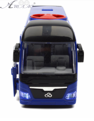 Іграшка Автобус Tour Bus Синій двері відчиняються світло звук 28 см  WY1107A фото 3