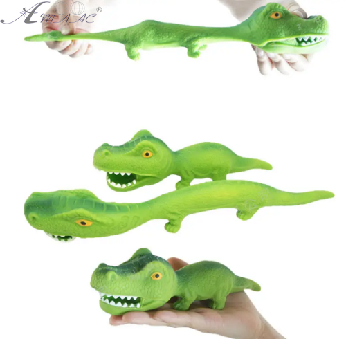 Іграшка силіконова антистрес, Динозавр Крокодил зелений 20 см К6411 фото 2 Іграшка силіконова антистрес, Динозавр Крокодил зелений 20 см К6411 фото 2